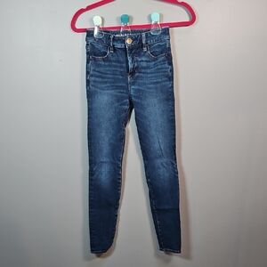 American Eagle Outfitters Dark Blue Dream Jean High Rise Jegging Skinny Jeans